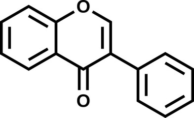 Fototapeta premium Isoflavone structural formula, vector illustration