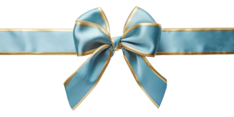A ribbon and bow for Christmas and birthday present isolated against a transparent background. PNG