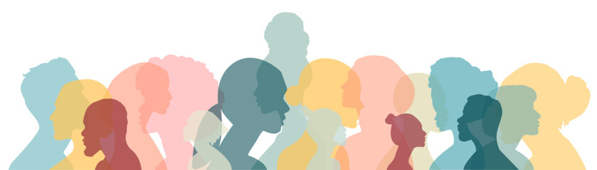 People of different ethnicities stand side by side together.