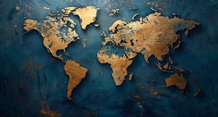 3D world map illustration	
