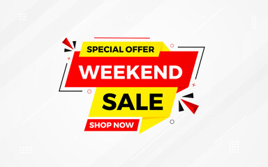 Weekend sale special offer sale banner template. discount offer background. weekly sale banner template design for web or social media, Sale special offer. abstract vector design.