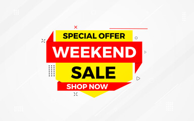 Weekend sale special offer sale banner template. discount offer background. weekly sale banner template design for web or social media, Sale special offer. abstract vector design.