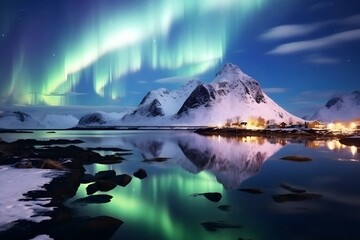 Fantastic Aurora Borealis or northern phenomenon
