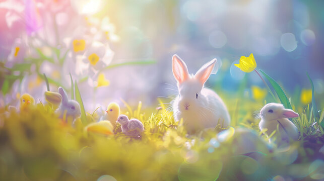 easter bunny in the grass