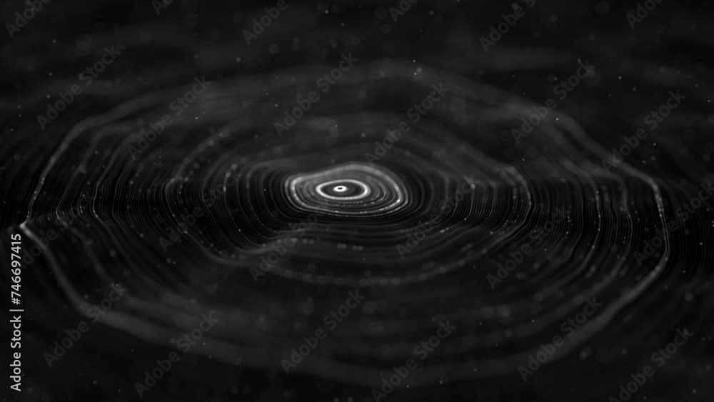 Poster abstract digital technology rings and data lines/ 4k animation of an abstract wallpaper technology l
