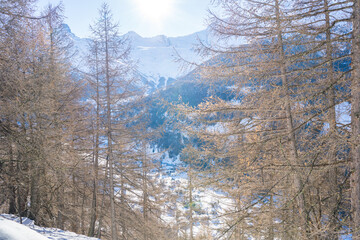 Mountain massif near Saas-Fee in Switzerland