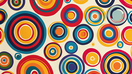 Retro Revival, 1960s Abstract Design with Circles and Perforations