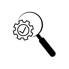 efficient maintenance icon like thin line cog gear. concept of system data result pictogram. flat lineart style trend modern linear development support logotype graphic stroke design isolated on white