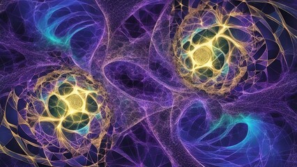 abstract blue background _A digital art with fractal shapes and cool colors.  