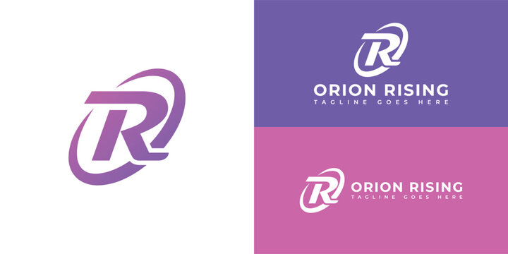 abstract initial letter R and O logo in violet color isolated in white background applied for computer infrastructure company logo also suitable for the brand or company that has initial name RO or OR