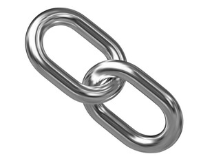 3d metal chain or link Icon. Stock vector illustration on isolated background.