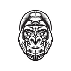gorilla vector art illustration design template 