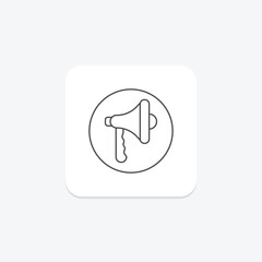 Call to Action icon, cta, button, action, click thinline icon, editable vector icon, pixel perfect, illustrator ai file