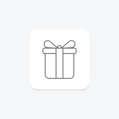 Giveaways icon, prize, reward, freebie, engagement thinline icon, editable vector icon, pixel perfect, illustrator ai file