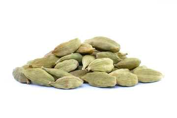 Small pile of green cardamom concept background