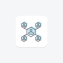 Metrics icon, kpi, data, measurement, performance color shadow thinline icon, editable vector icon, pixel perfect, illustrator ai file