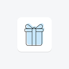 Giveaways icon, prize, reward, freebie, engagement color shadow thinline icon, editable vector icon, pixel perfect, illustrator ai file