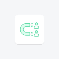 Engagement icon, interaction, involvement, participation, connection duotone line icon, editable vector icon, pixel perfect, illustrator ai file