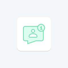 Followers icon, following, subscriber, audience, fan duotone line icon, editable vector icon, pixel perfect, illustrator ai file