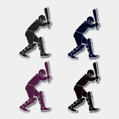 Vector concept of Batsman playing cricket championship design