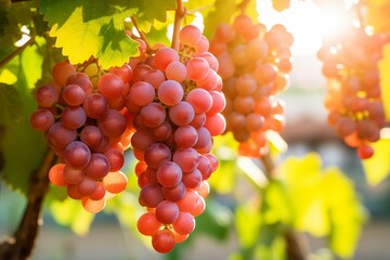 Closeup fresh grape fruit hanged on tree background
