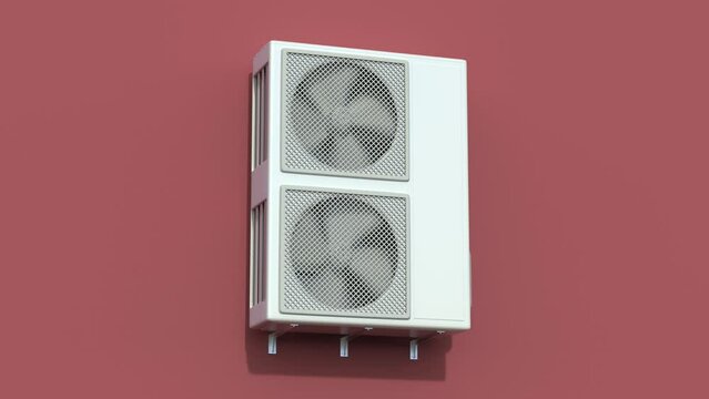 Large air conditioner outdoor unit mounted on the wall