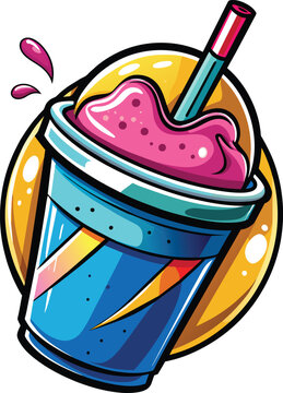 Milkshake Logo Design, Slush Logo Design, Juice Drinking Logo