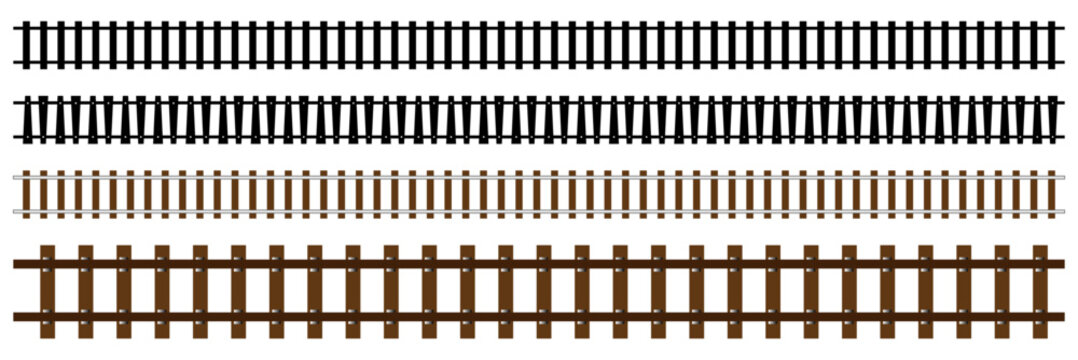set of railway track vector. collection