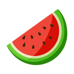 flat logo vector illustration of watermelon slice isolated on white background
