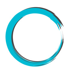 abstract blue brush circle. brush rounded stroke
