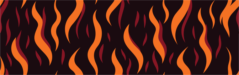 Vector fire; clip-art. Flame, vector. Hot flaming element for game animation. Inferno fire vector background for design use. Curve Line Layer Background. Seamless.