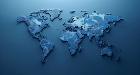 3D world map illustration	
