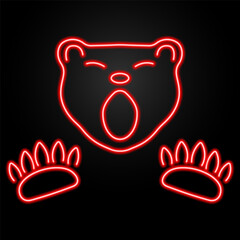 bear neon sign, modern glowing banner design, colorful modern design trend on black background. Vector illustration.