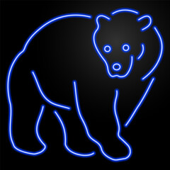 bear neon sign, modern glowing banner design, colorful modern design trend on black background. Vector illustration.