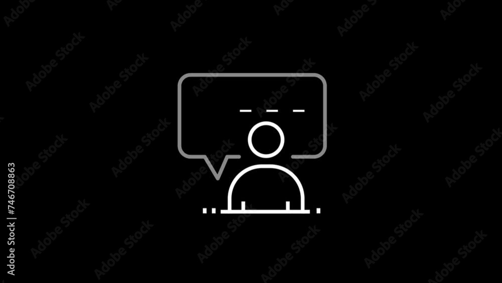 Poster approval line icon for modern concepts, web and apps on white background. motion graphic.