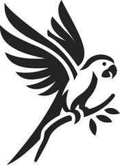 Black and White Macaw Vector Illustration