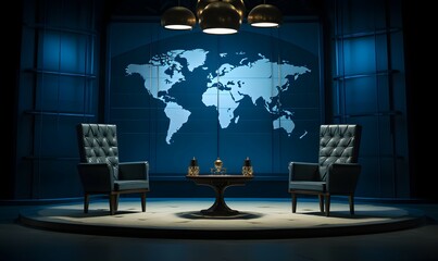 3D World News Background, digital world breaking news Studio Background for news.
