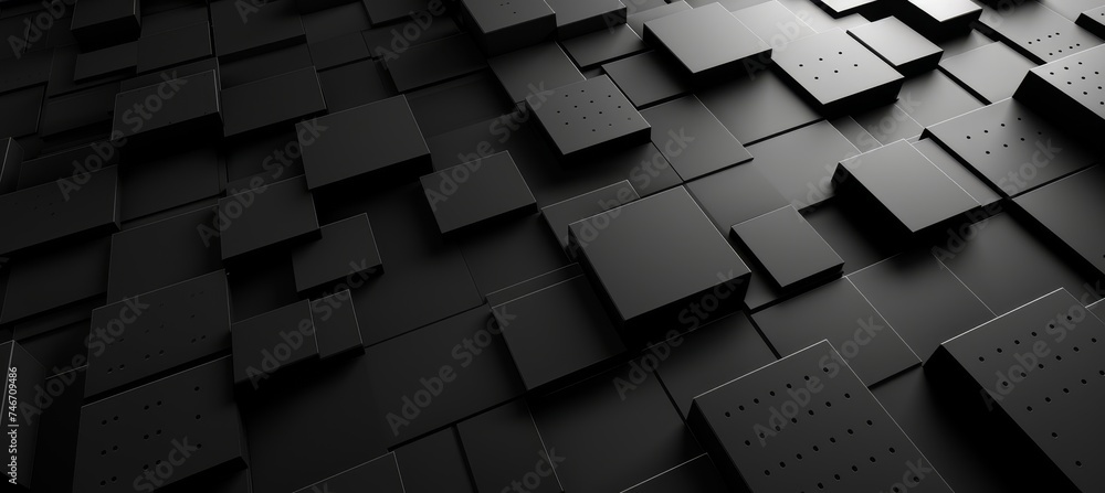 Poster abstract 3d tech background with copy space for network, tech processes, digital storage, science