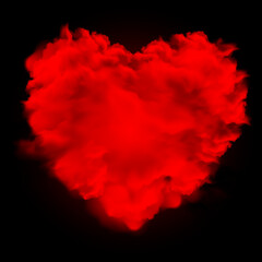 red heart on black background, Red heart shaped diamond, on a black leather background