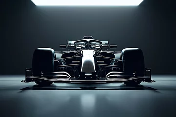Afwasbaar Fotobehang Formule 1 Sillouette front view of new formula one car  for  launching new f1 car