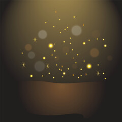 Mystic bright light stage vector background