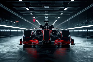 Papier Peint photo Lavable F1 Sillouette front view of new formula one car  for  launching new f1 car