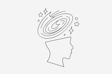 Contour head meditation vector image