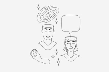 Contour head meditation vector image