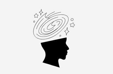 Contour head meditation vector image