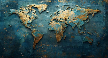 3D world map illustration	