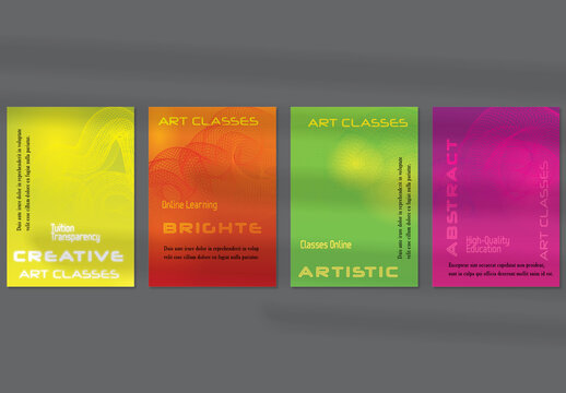 Flyer Layout with Curvy Lines on Bright Gradient Glow