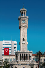 Fototapeta premium Izmir clock tower square on a beautiful sunny day