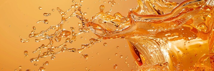 Splash of water on an orange background