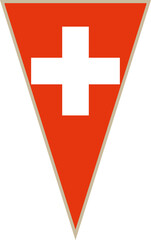 Switzerland triangular flag
